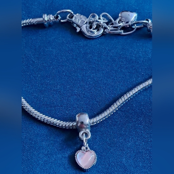 Silver Heart Charm Bracelet - Picture 4 of 8